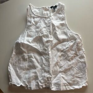 JCrew white linen tank Size M